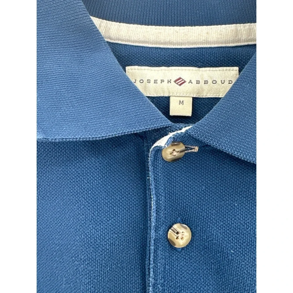 Joseph Abboud‎ Mens Blue Pique Knit Short Sleeve Polo Shirt Size Medium